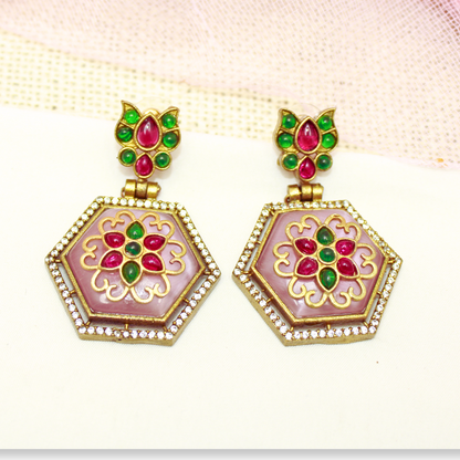 RAJWADI PENDANT SET-PINK