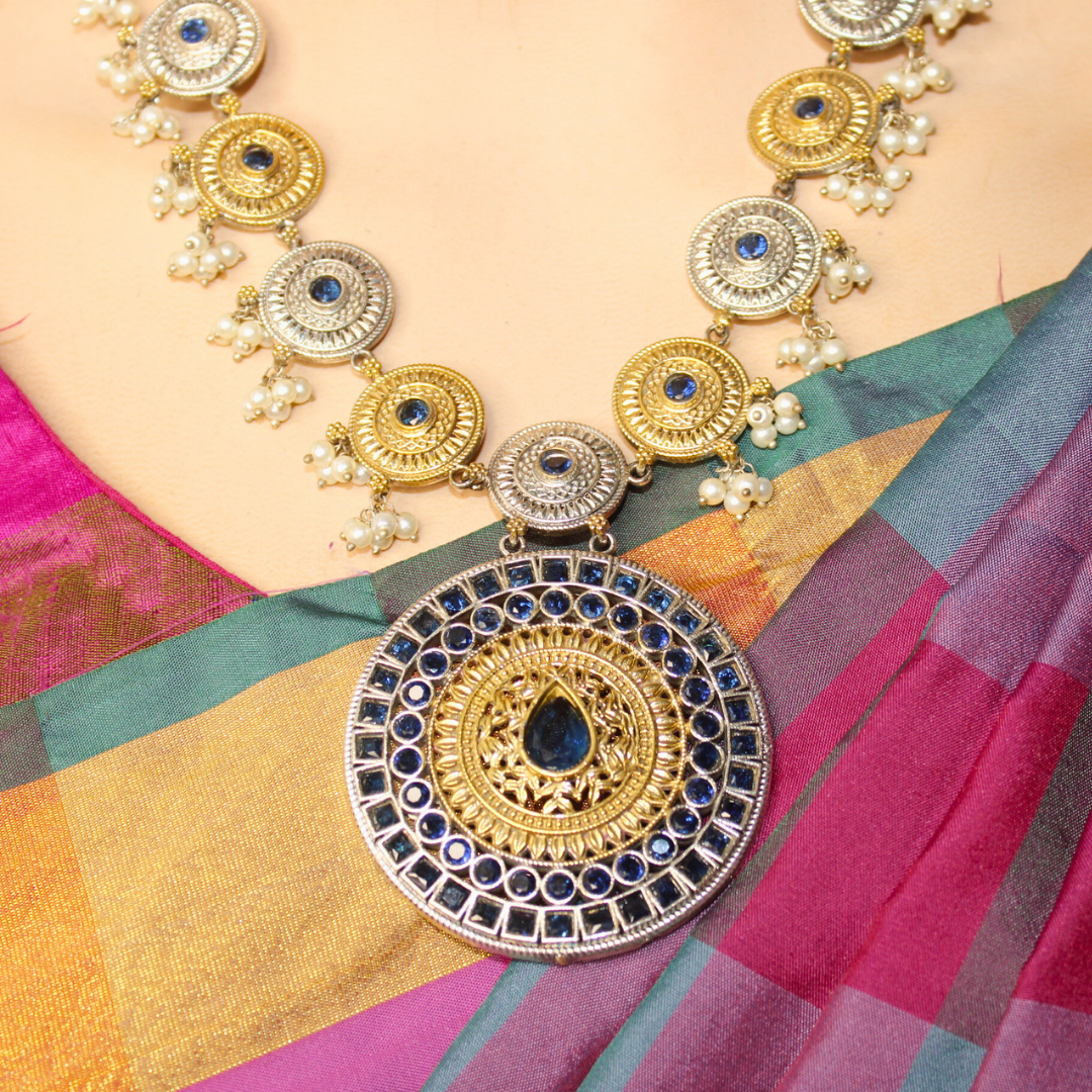 CHAKRA RAJWADI DUAL-TONE NECKLACE SET