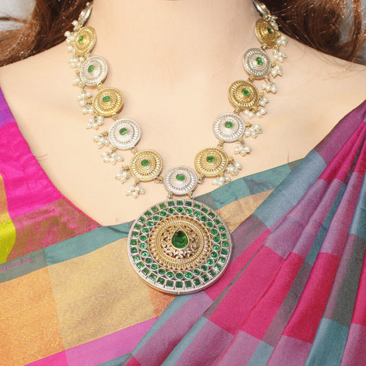 CHAKRA RAJWADI DUAL-TONE NECKLACE SET