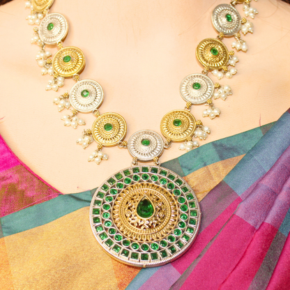 CHAKRA RAJWADI DUAL-TONE NECKLACE SET