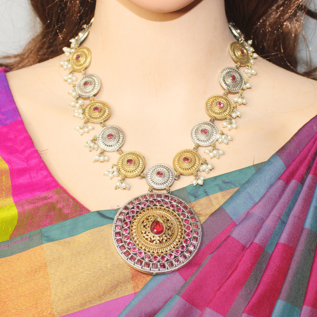 CHAKRA RAJWADI DUAL-TONE NECKLACE SET