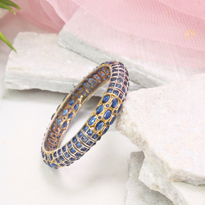 BLUE NAGINA BANGLES-DUAL-TONE FINISH-SET OF 2