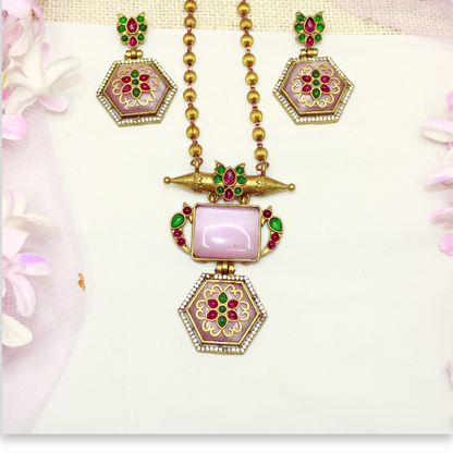 RAJWADI PENDANT SET-PINK