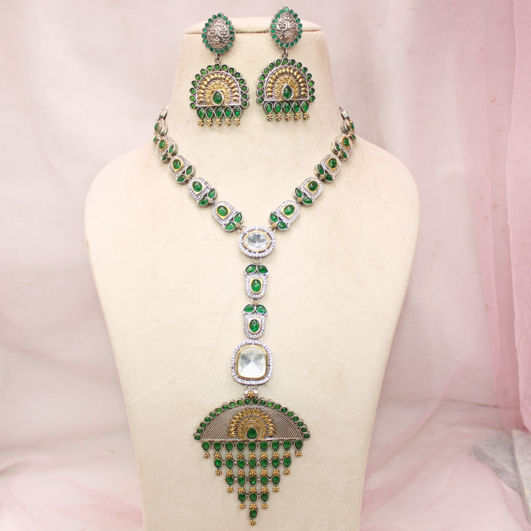 FUSION POLKI ZIRCON NECKLACE SET