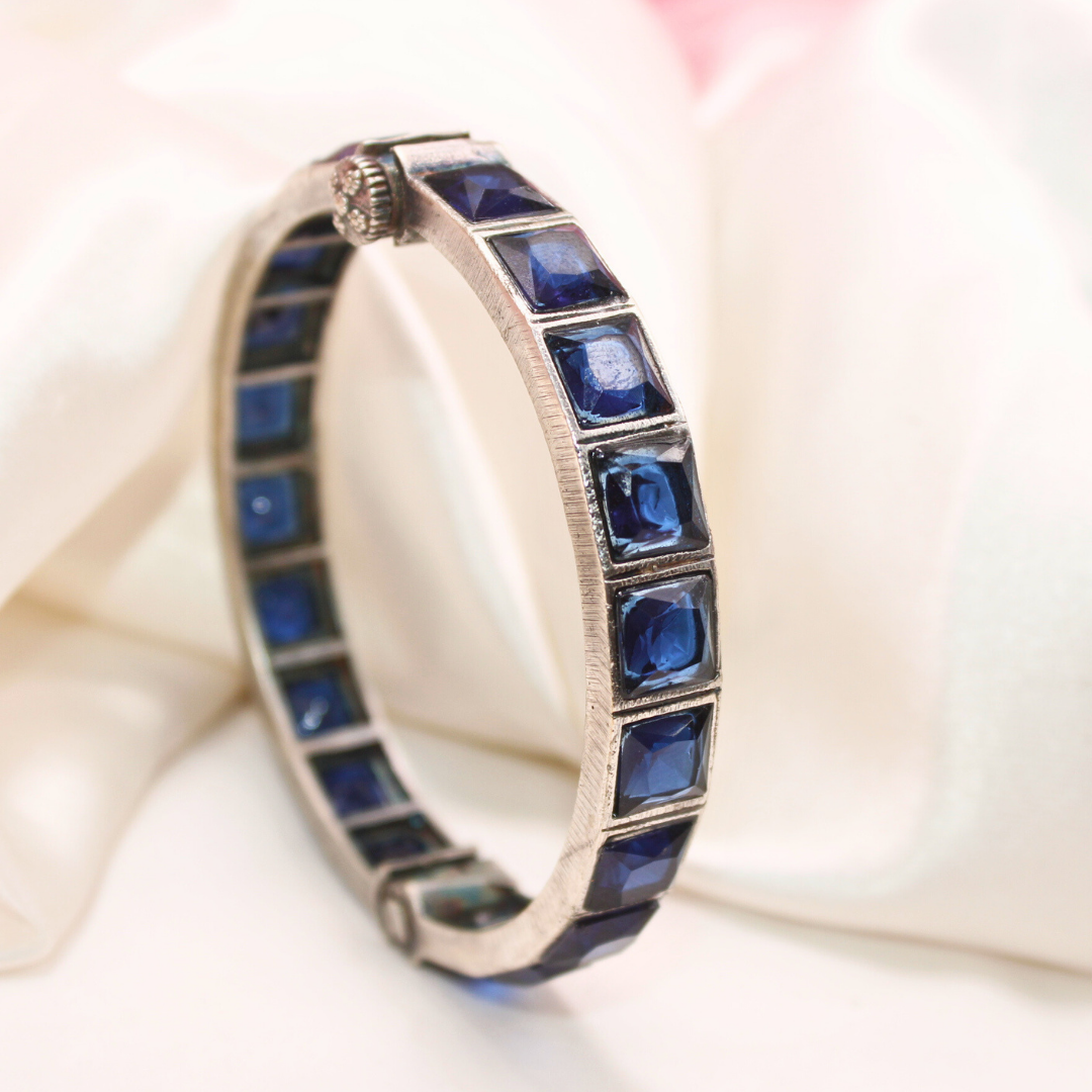 VINTAGE LOOK NAGINA KADA-blue(SET OF 2 Bangles)