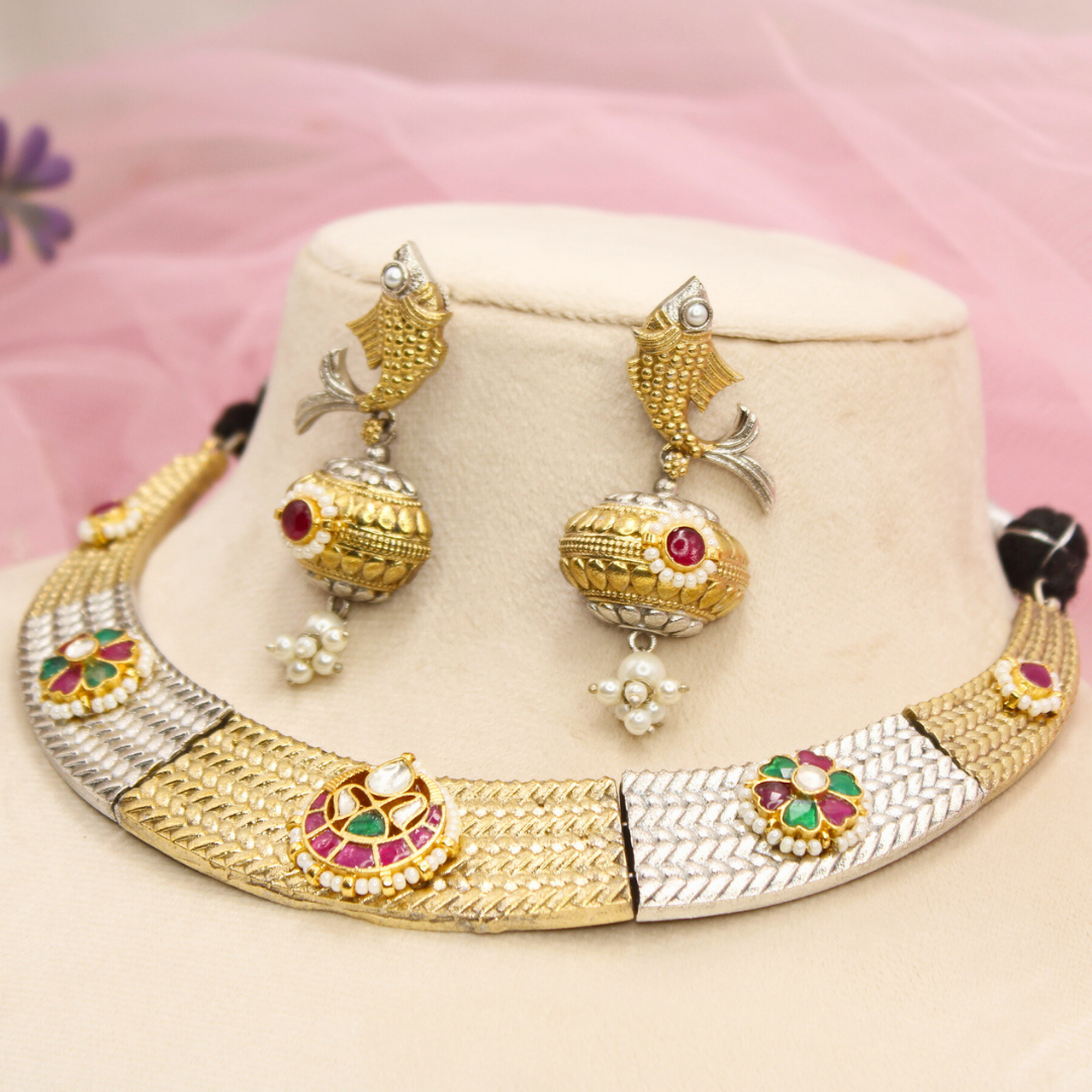 PAACHI KUNDAN DUAL-TONE NECKLACE