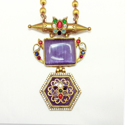 RAJWADI PENDANT SET-PURPLE