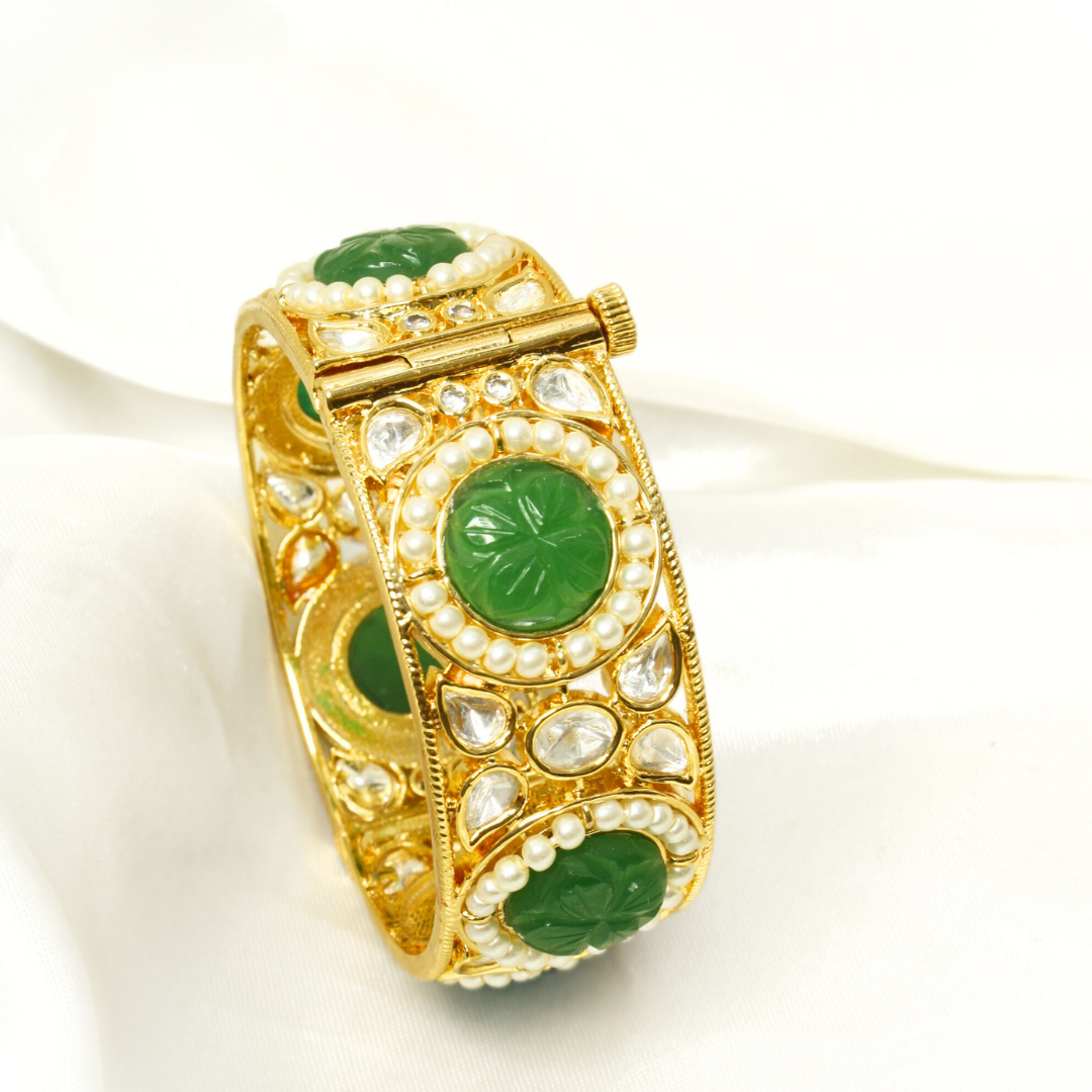 GOLDEN POLKI PEARL KADA-GREEN