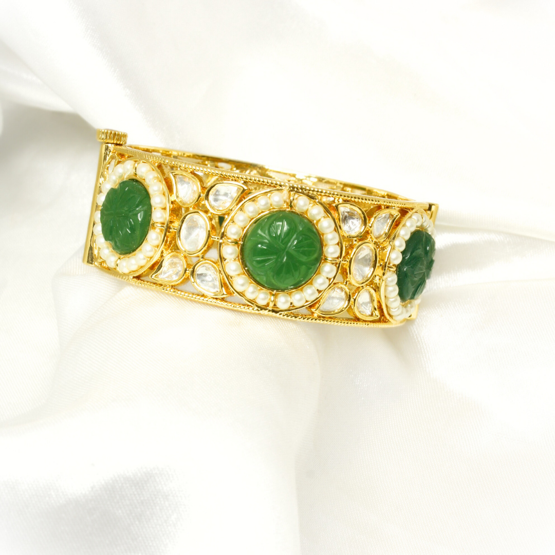 GOLDEN POLKI PEARL KADA-GREEN