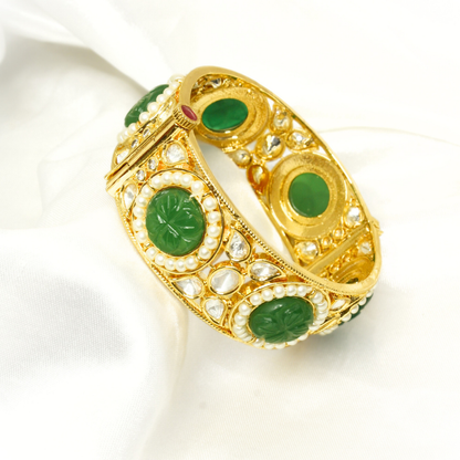 GOLDEN POLKI PEARL KADA-GREEN