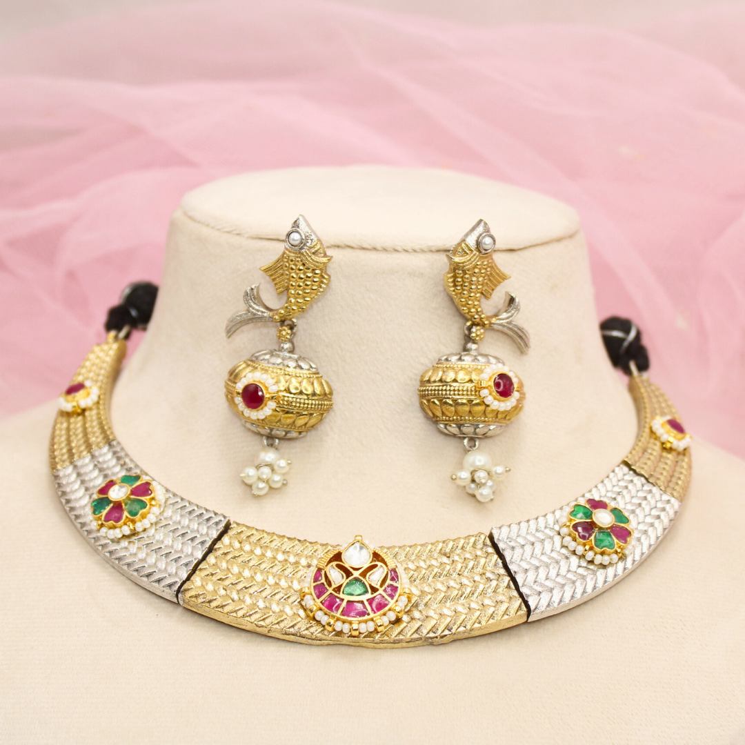 PAACHI KUNDAN DUAL-TONE NECKLACE