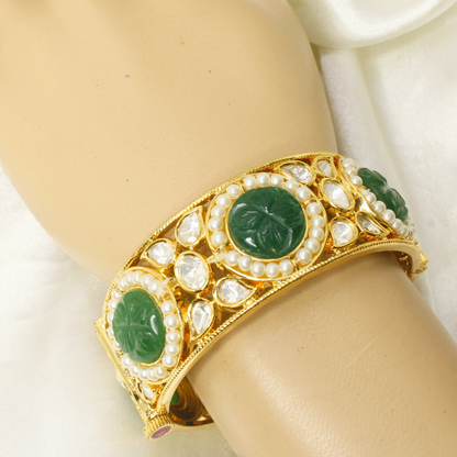 GOLDEN POLKI PEARL KADA-GREEN