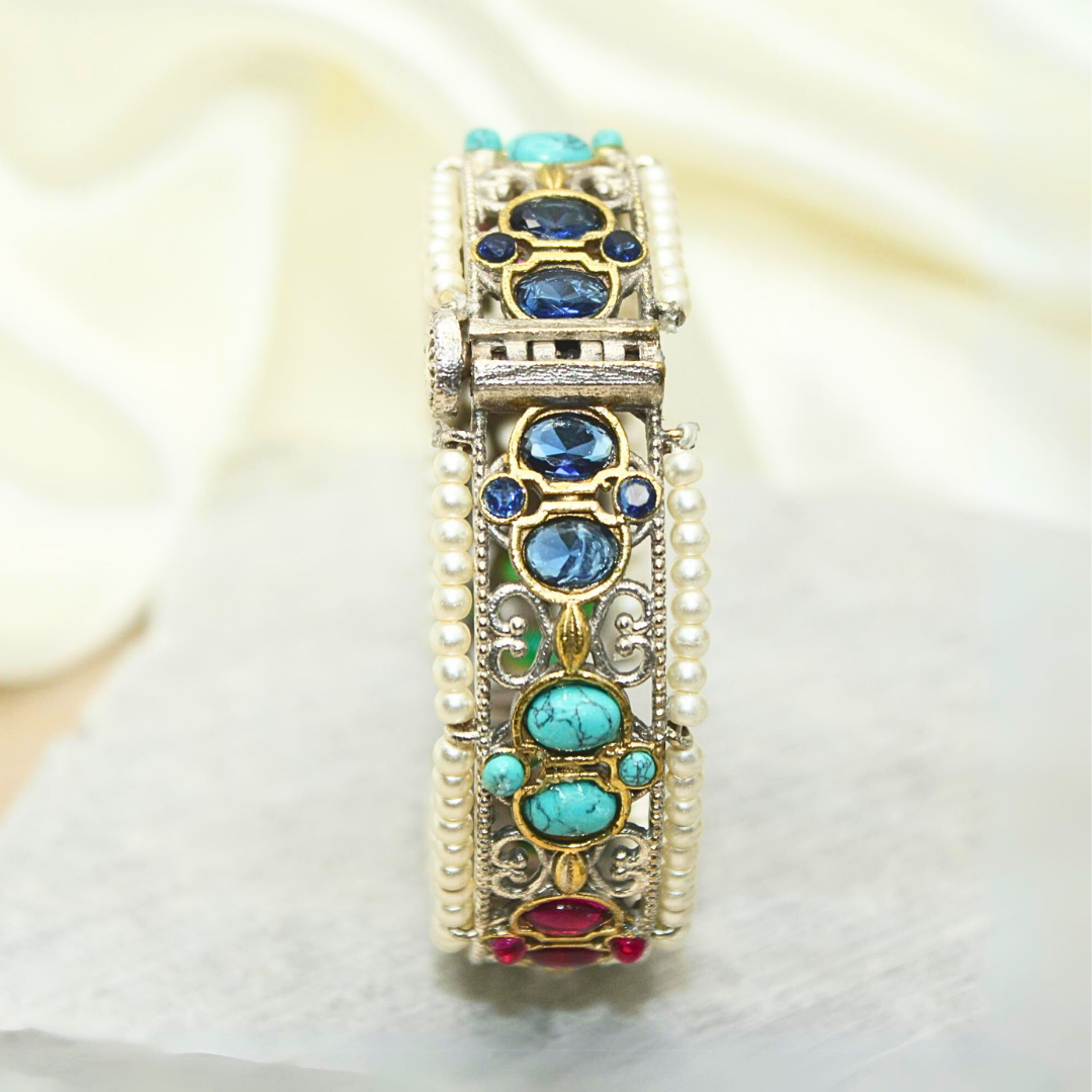 DUAL-TONE WITH PEARL LADI KADA-NAVRATAN