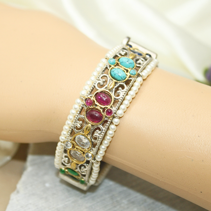 DUAL-TONE WITH PEARL LADI KADA-NAVRATAN