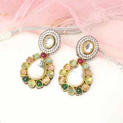 KUNDAN MULTI STONE NECKLACE SET