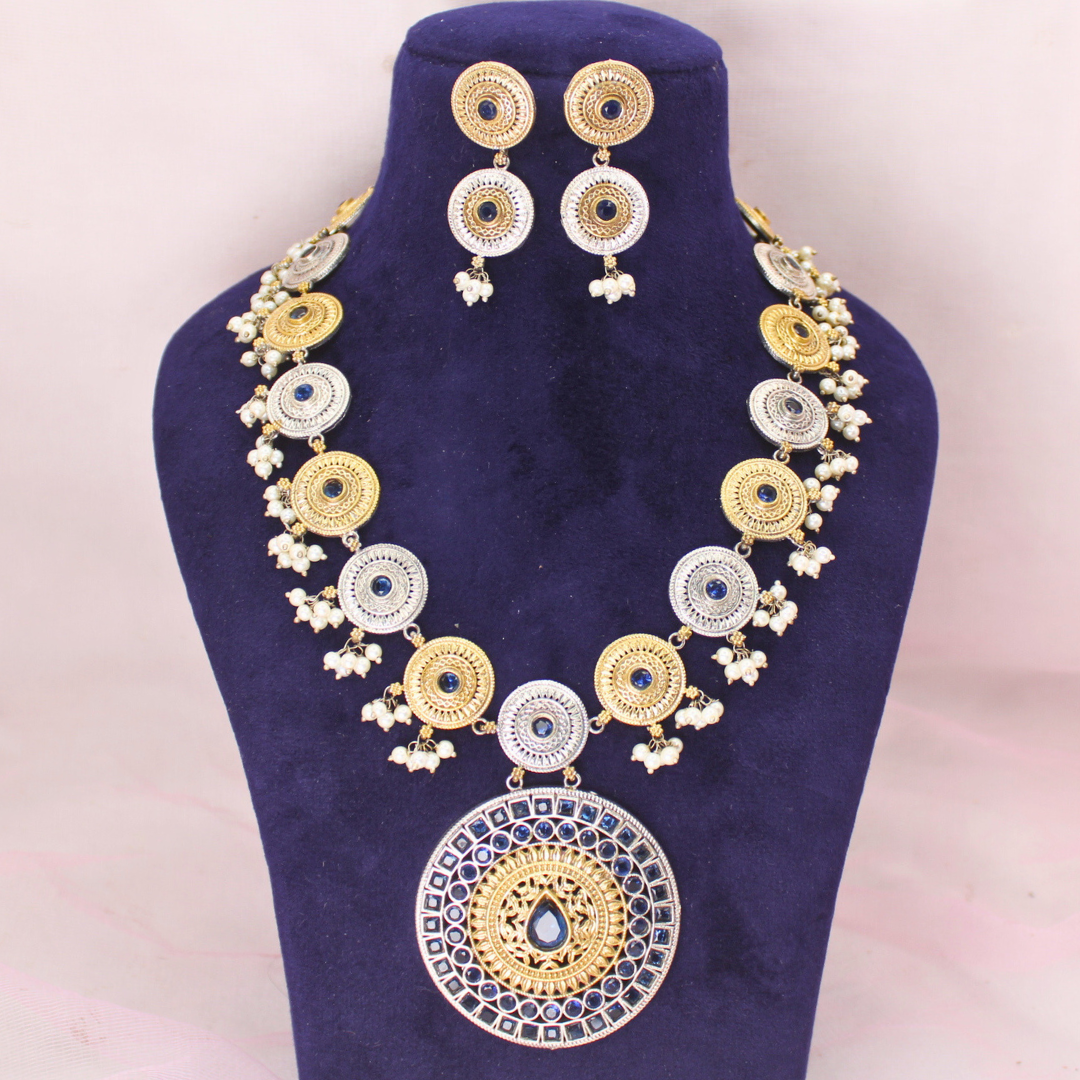 CHAKRA RAJWADI DUAL-TONE NECKLACE SET