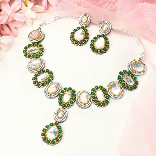 KUNDAN MULTI STONE NECKLACE SET