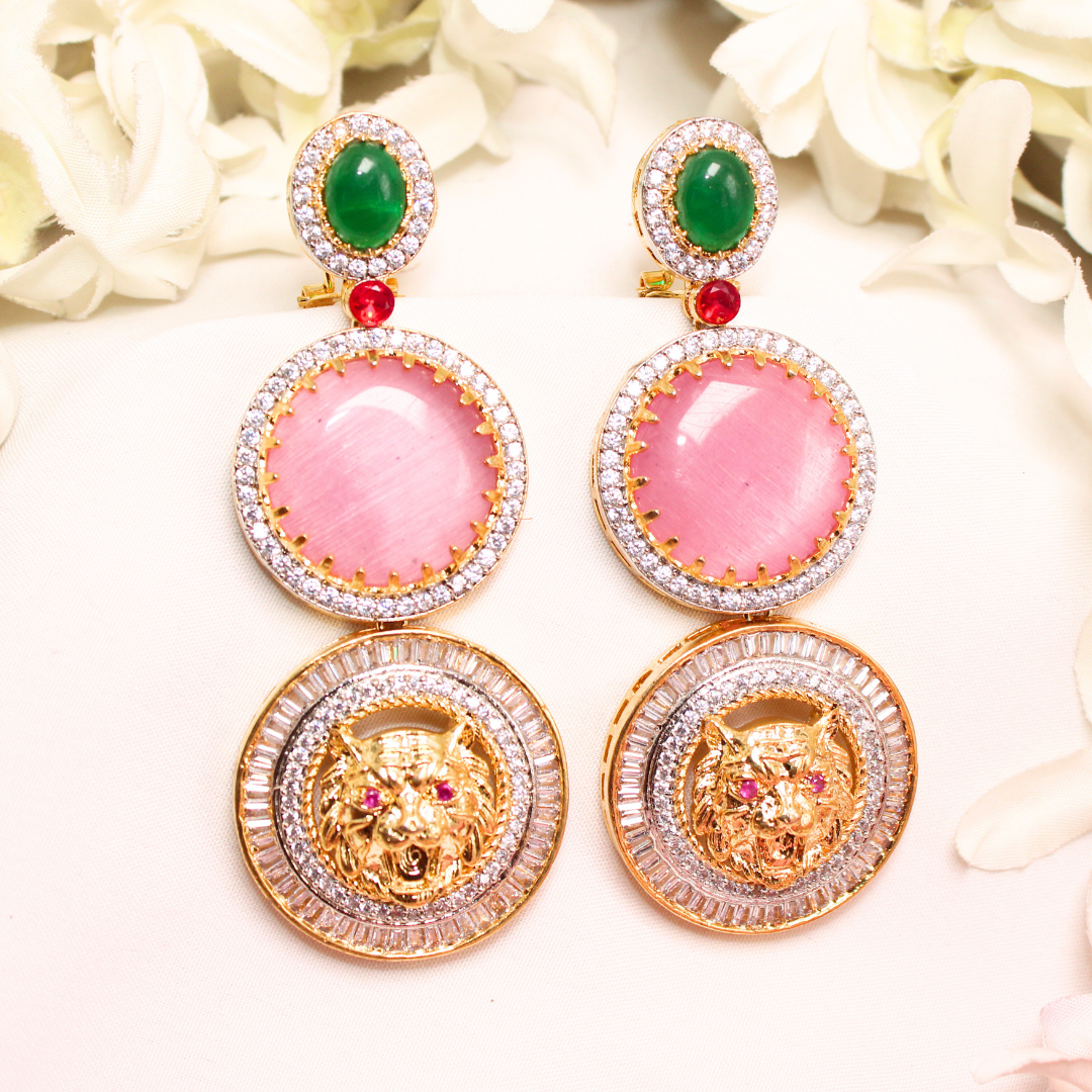 SABYASANCHI INSPIRED DOUBLE STONE EARRING