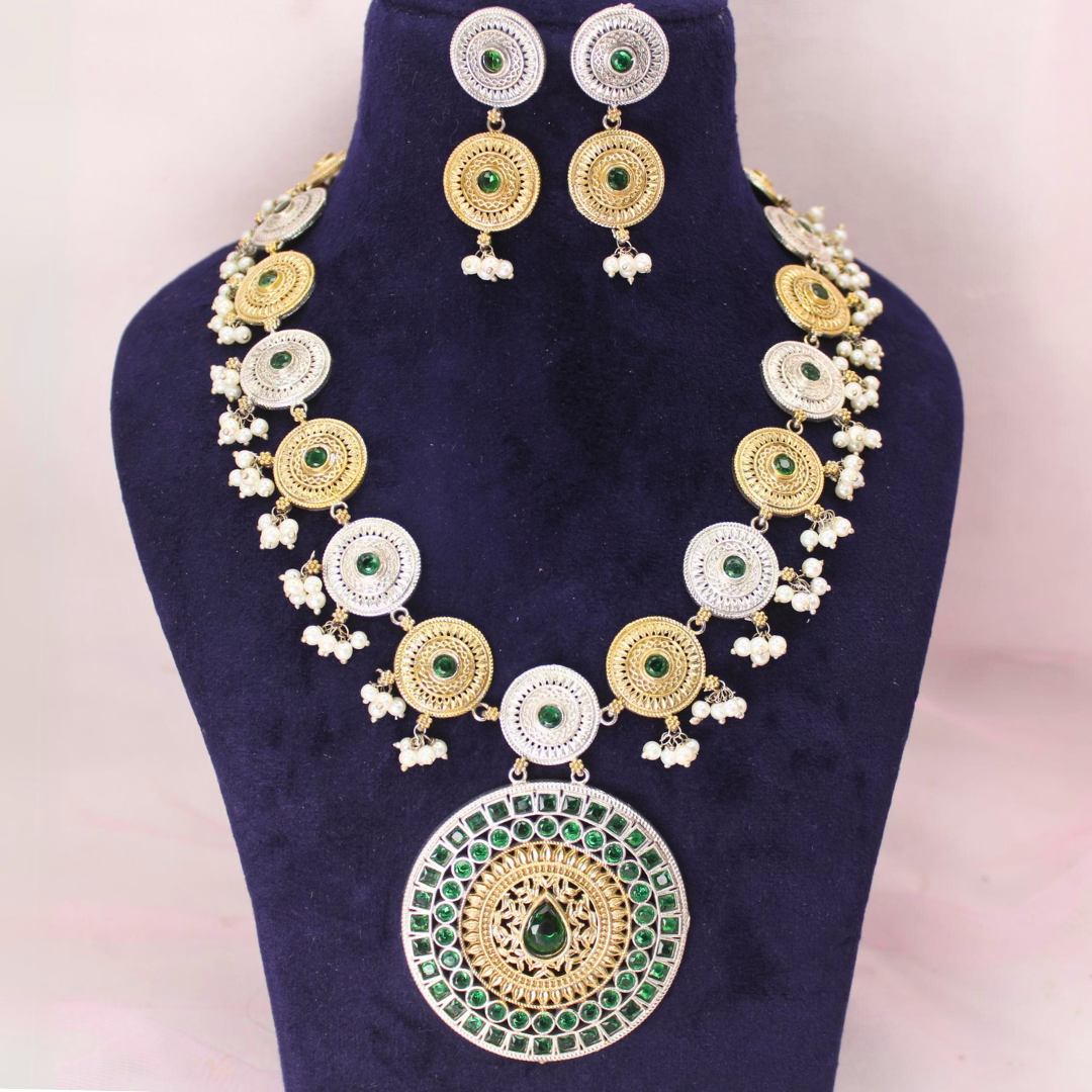 CHAKRA RAJWADI DUAL-TONE NECKLACE SET