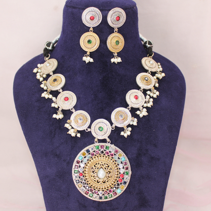 CHAKRA RAJWADI DUAL-TONE NECKLACE SET