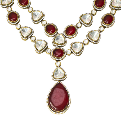 MULTIPLE POLKI DO LADI MULTI STONE NECKLACE SET