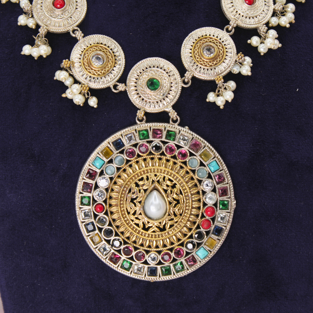 CHAKRA RAJWADI DUAL-TONE NECKLACE SET