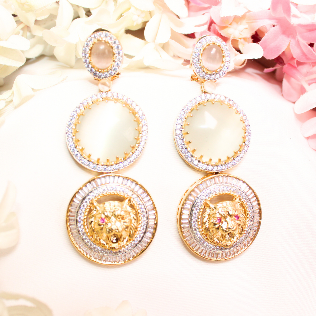 SABYASANCHI INSPIRED DOUBLE STONE EARRING