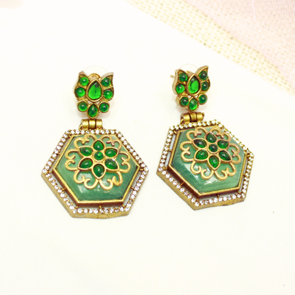 RAJWADI PENDANT SET-GREEN