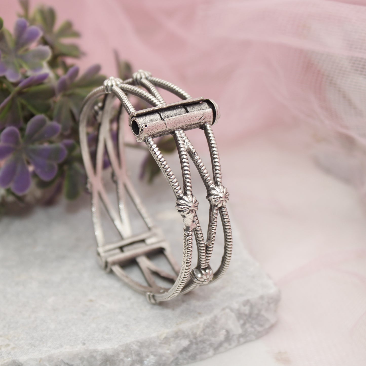 SILVER REPLICA OPENABLE BANGLE