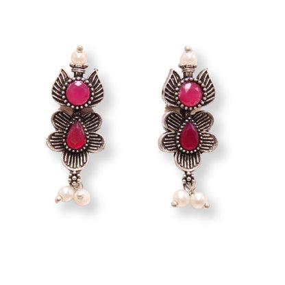 ANUSHA NECKLACE SET-MAROON -Necklaces