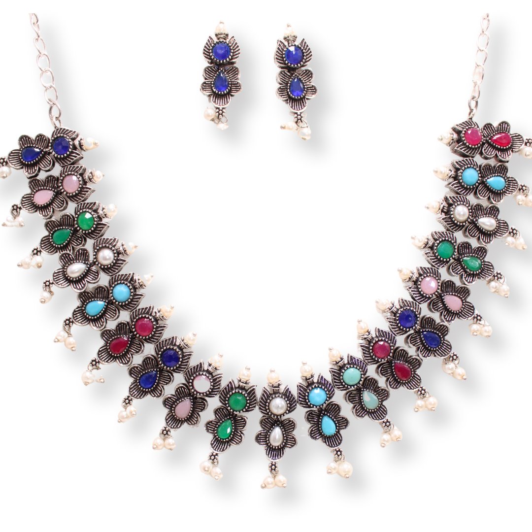 ANUSHA NECKLACE SET-MULTICOLOUR -Necklaces