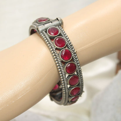 BIG ROUND MULTI STONE KADA - RED - kada