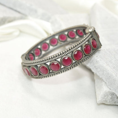 BIG ROUND MULTI STONE KADA - RED - kada