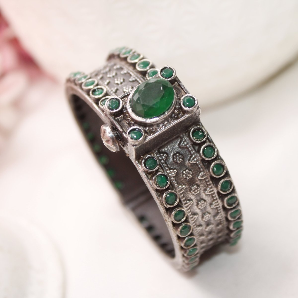 BOHO BIG STONE KADA - GREEN - kada