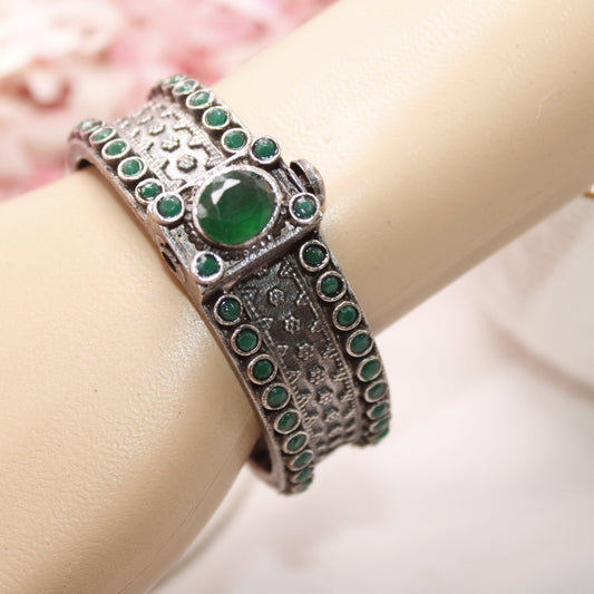 BOHO BIG STONE KADA - GREEN - kada