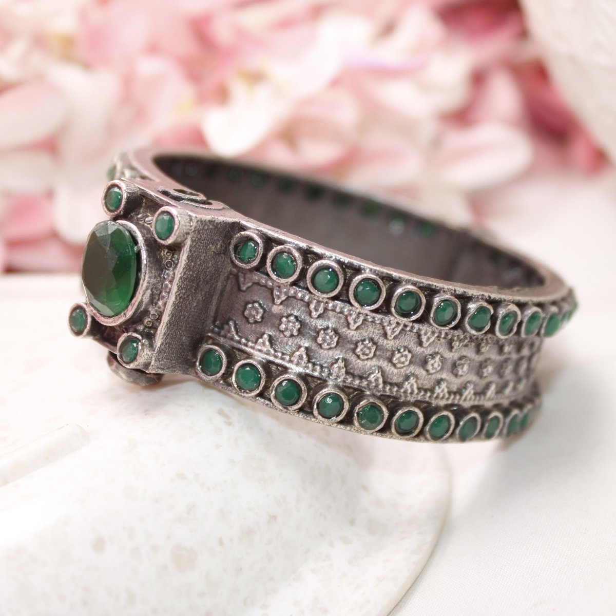 BOHO BIG STONE KADA - GREEN - kada