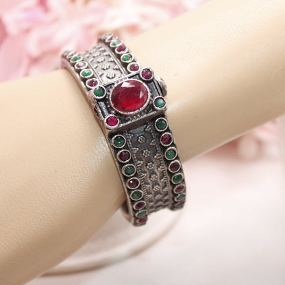 BOHO BIG STONE KADA - RED & GREEN - kada