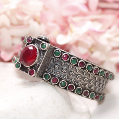 BOHO BIG STONE KADA - RED & GREEN - kada