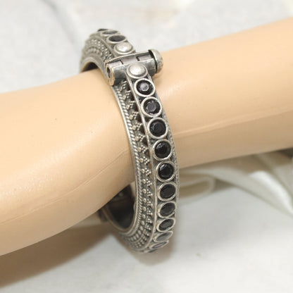 BOHO CHAKRA PATTERN MULTI STONE KADA - BLACK - kada