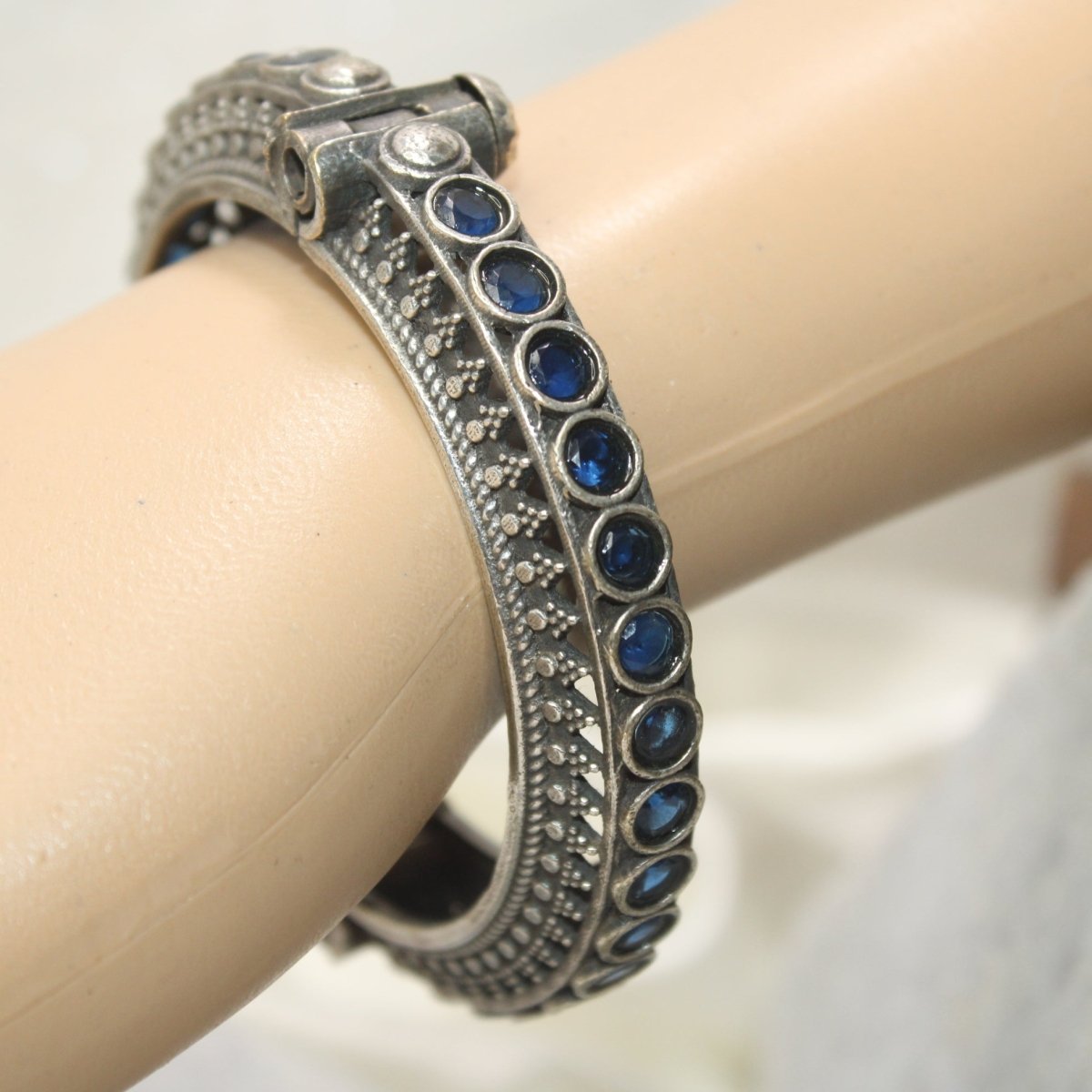 BOHO CHAKRA PATTERN MULTI STONE KADA - BLUE - kada