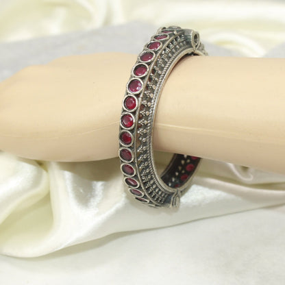 BOHO CHAKRA PATTERN MULTI STONE KADA - RED - kada