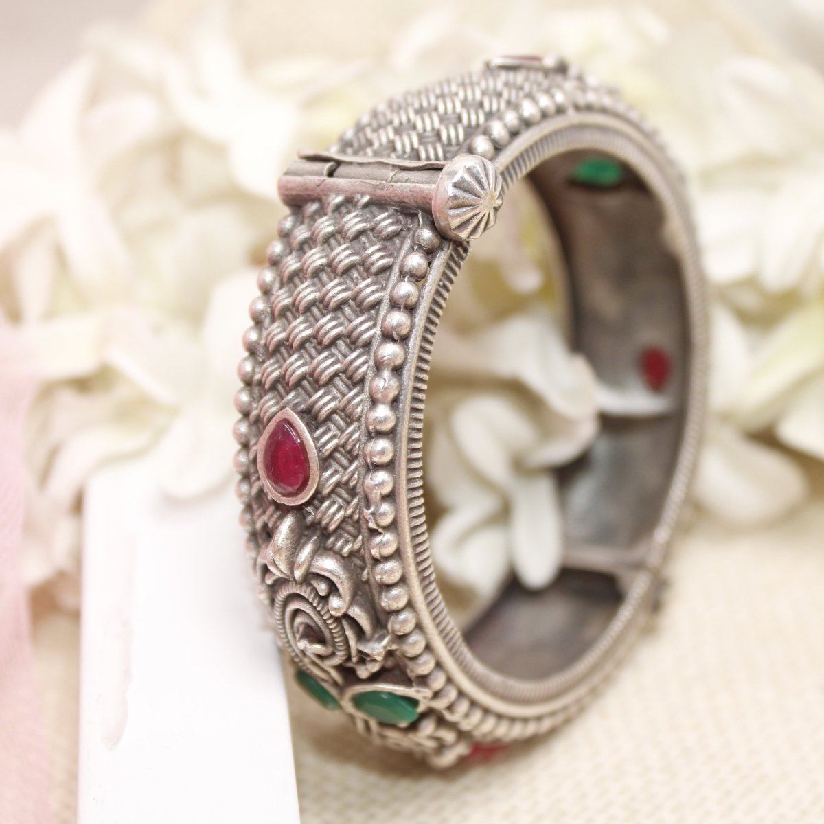 BOHO MAT WEAVE PATTERN KADA-MAROON & GREEN -kada