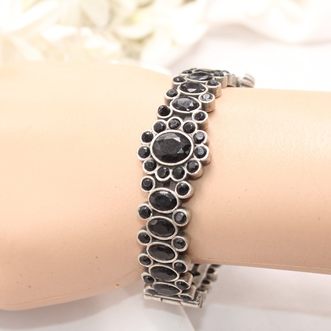 BOHO OVAL STONE KADA BLACK STONE MATTE FINISH-SINGLE KADA -kada