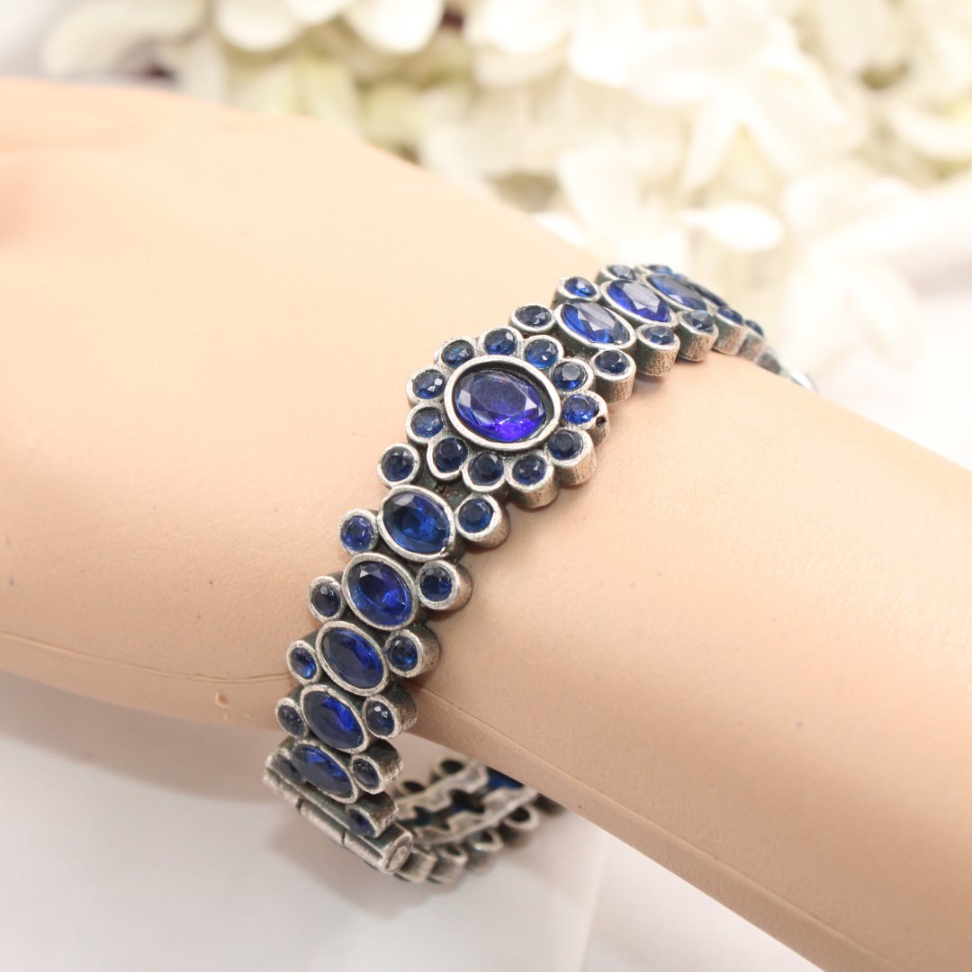 BOHO OVAL STONE KADA BLUE STONE MATTE FINISH-SINGLE KADA -kada