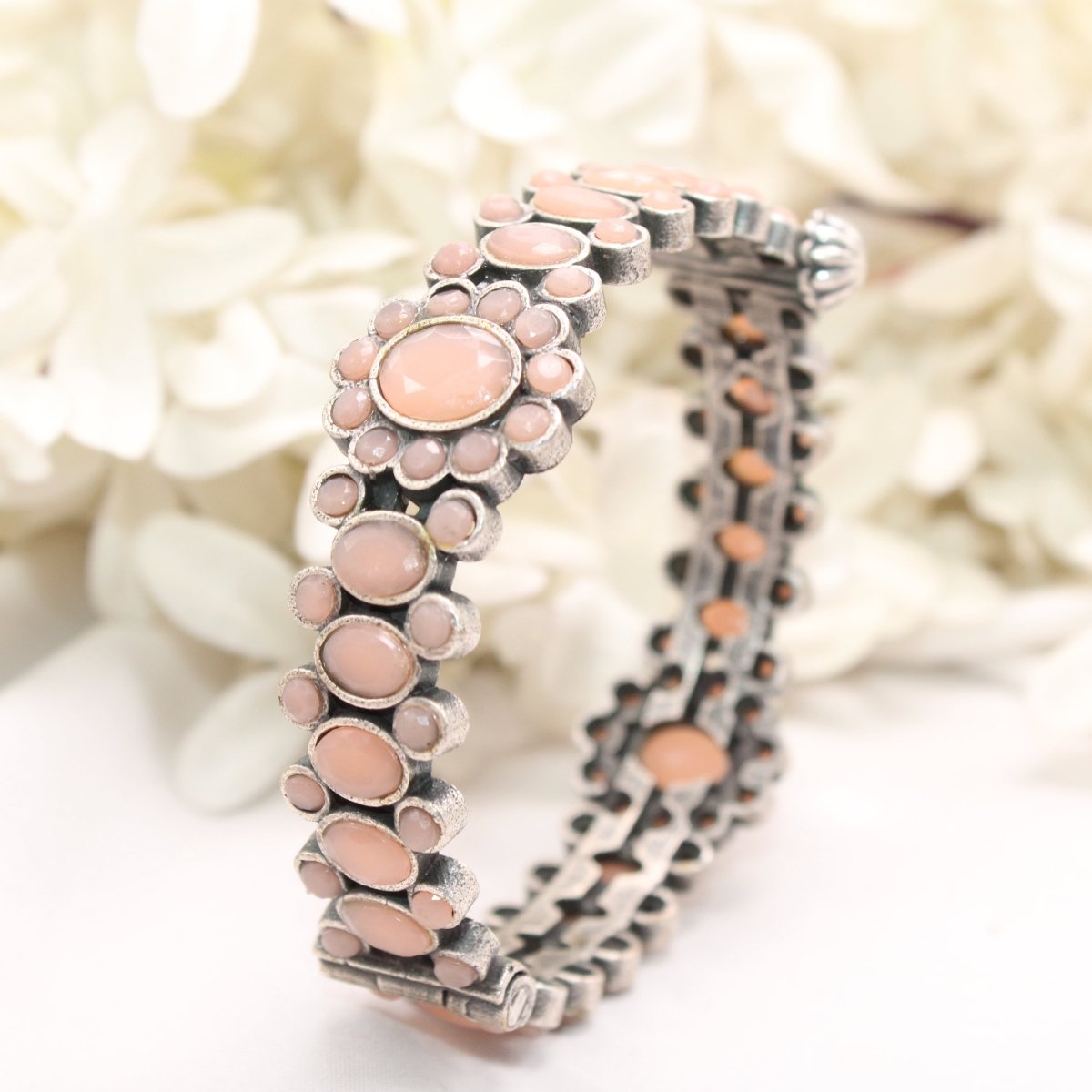 BOHO OVAL STONE KADA PEACH STONE MATTE FINISH-SINGLE KADA -kada