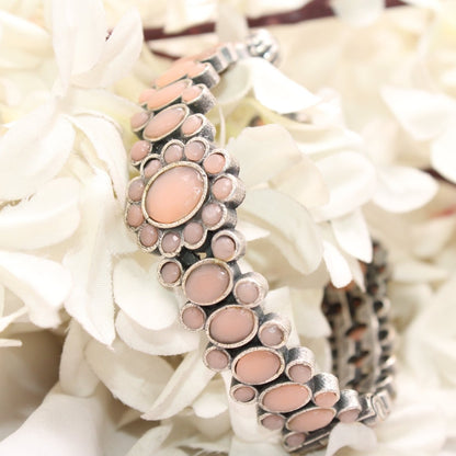 BOHO OVAL STONE KADA PEACH STONE MATTE FINISH-SINGLE KADA -kada