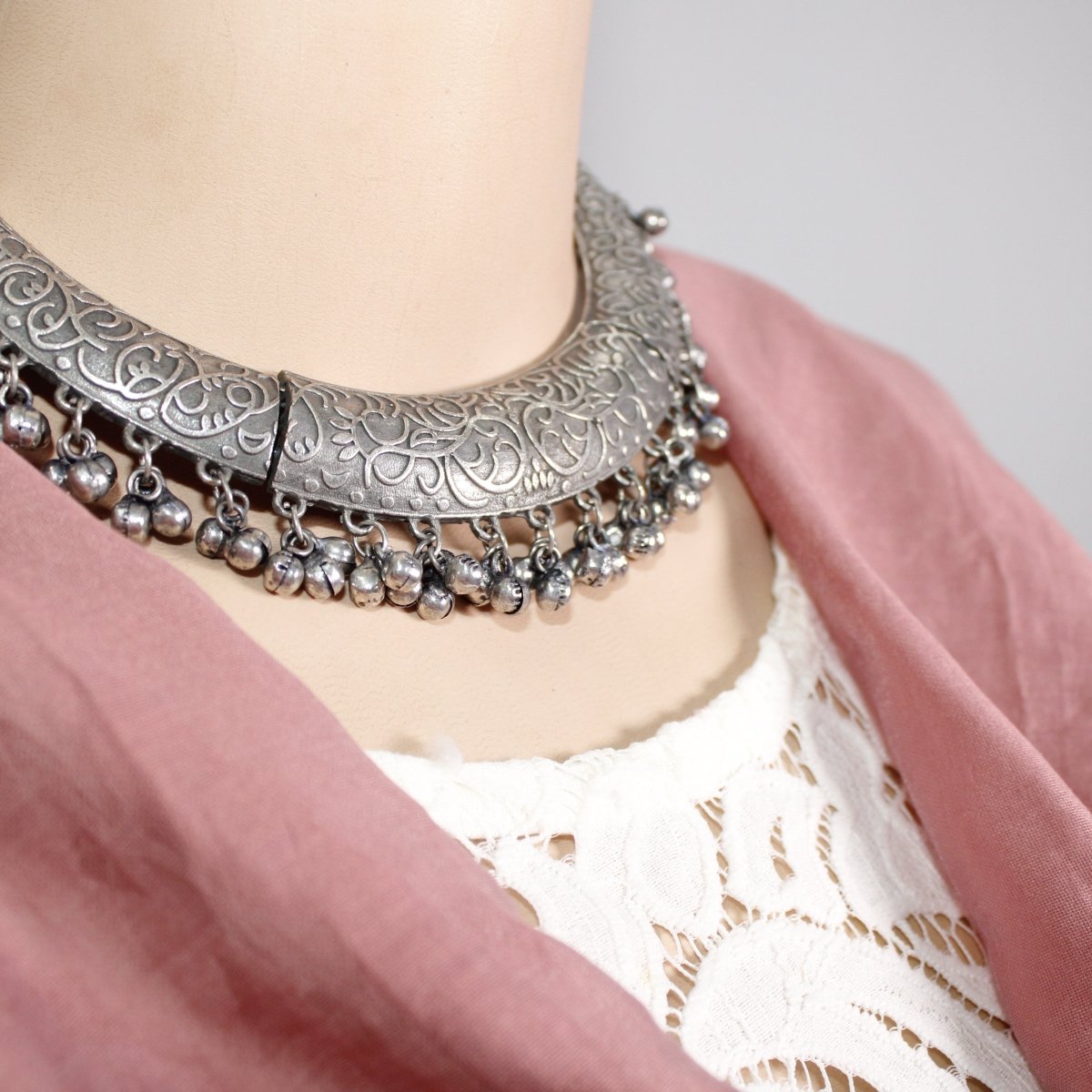 BOHO SILVER REPLICA HASLI NECKLACE-BLACK -Necklaces