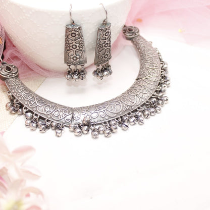 BOHO SILVER REPLICA HASLI NECKLACE-BLACK -Necklaces