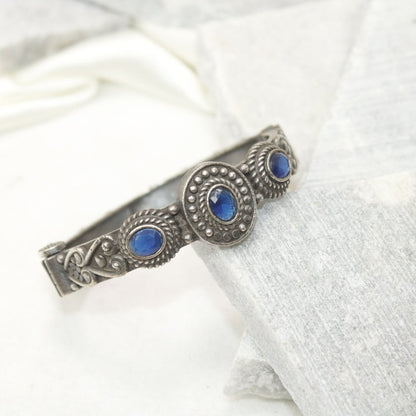 BRACELET LOOK ANTIQUE FINISH KADA - BLUE - kada