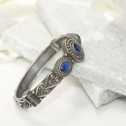 BRACELET LOOK ANTIQUE FINISH KADA - BLUE - kada